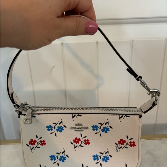 COACH Nolita 19 with Floral Print Handbag purse minibag color: chalk floral - Picture 9 of 10